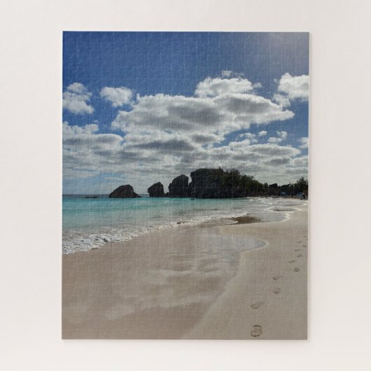 Puzzle Bermudes Beach Empreintes Turquoise Océan (Vertical)
