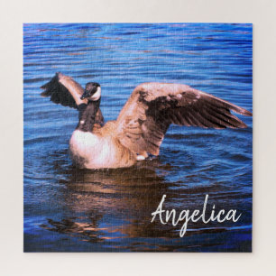 Puzzle Bernache du Canada battant des ailes Eau bleue Nat