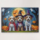 Puzzle Bernedoodle Chiens Citrouille Halloween Funny (Horizontal)