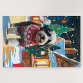 Puzzle Bernedoodle Dogs Christmas Snow Holiday (Horizontal)