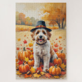Puzzle Bernedoodle En Automne Laisse L'Art Thanksgiving (Vertical)