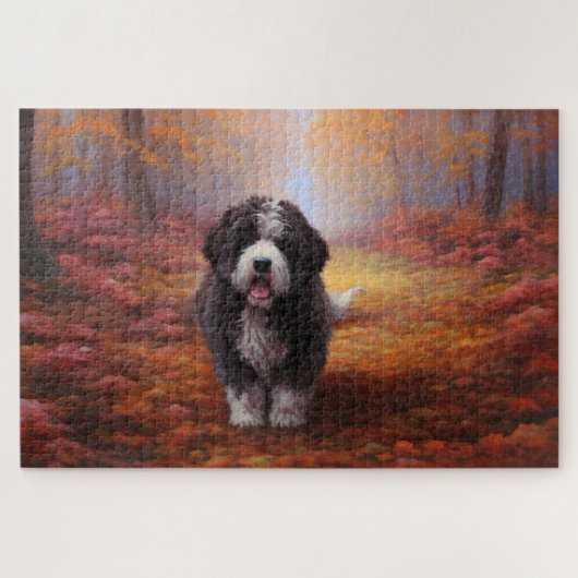 Puzzle Bernedoodle en automne Leaves automne Inspire (Horizontal)