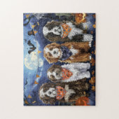 Puzzle Bernedoodle Halloween Épouvante (Vertical)