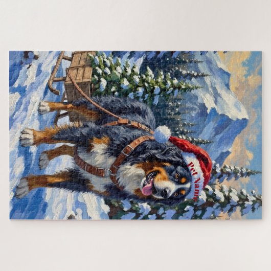 Puzzle Bernese Mountain Dog Christmas Tree Hauler Hat (Horizontal)