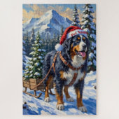 Puzzle Bernese Mountain Dog Christmas Tree Hauler Hat (Vertical)