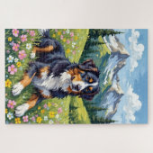 Puzzle Bernese Mountain Dog Spring Alpine Meadow (Horizontal)