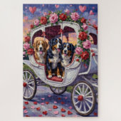 Puzzle Bernese Mountain Dog Valentine's Day (Vertical)