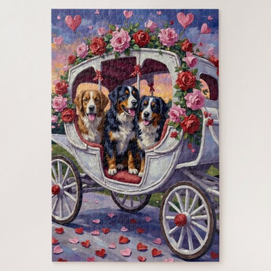 Puzzle Bernese Mountain Dog Valentine's Day (Vertical)