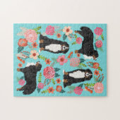 Puzzle Bernese Mountain Dog Vintage Florals (Horizontal)