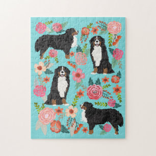 Puzzle Bernese Mountain Dog Vintage Florals