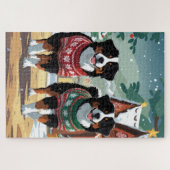 Puzzle Bernese Mountain Dogs Christmas Snow Holiday (Horizontal)