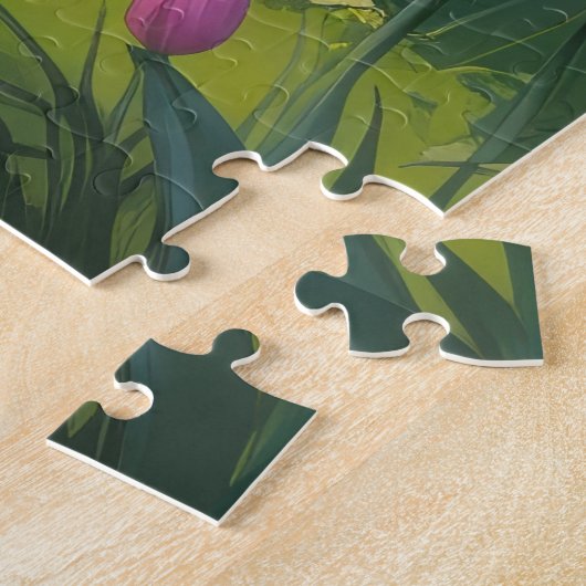 Puzzle Bernese Mountain Spring Flowers Peinture (Côté)