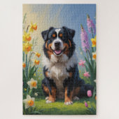 Puzzle Bernese Mountain Spring Flowers Peinture (Vertical)