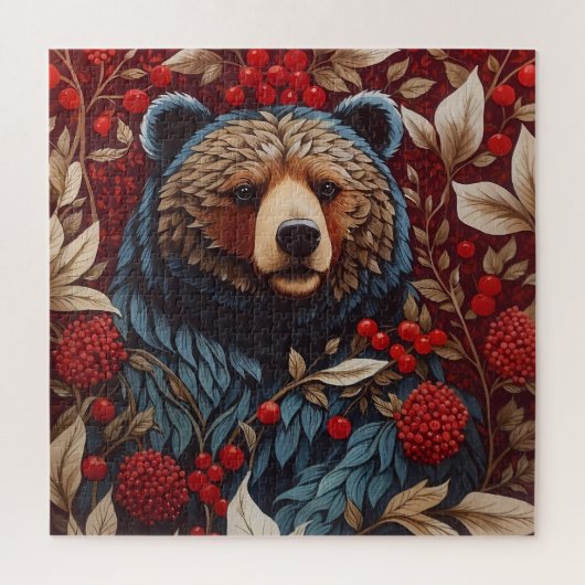 Puzzle Berries rouges de l'ours Brown William Morris Insp (Vertical)