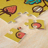 Puzzle Berries sur branches, motif naturel sans soudure. (Côté)