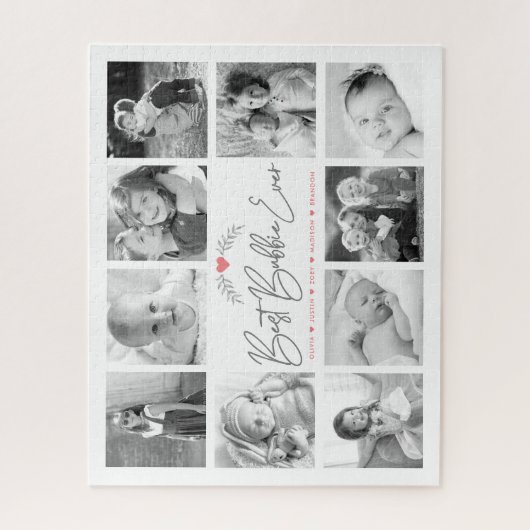 Puzzle Best Bubbie Ever Script 10 Photo Collage moderne (Vertical)