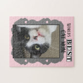Puzzle Best cat maman ajouter photo rose gris (Horizontal)