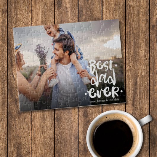 Puzzle Best Dad Ever Custom Photo Gift From Wife