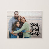 Puzzle Best Dad Ever Custom Photo Gift From Wife Kids (Horizontal)