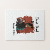 Puzzle Best dad ever father's dad gift photo name simple (Horizontal)