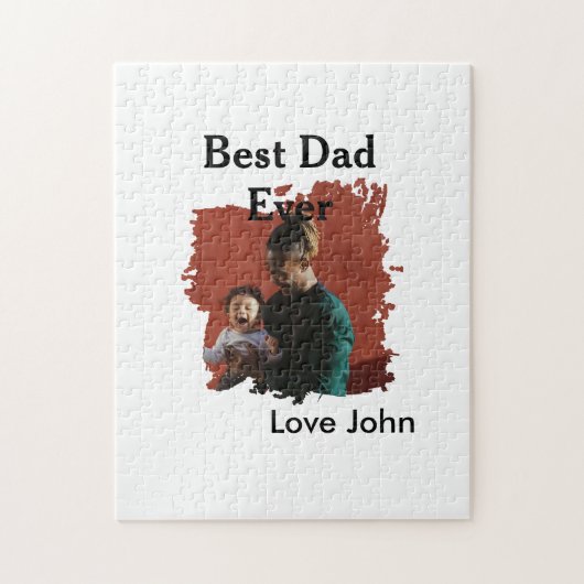 Puzzle Best dad ever father's dad gift photo name simple (Vertical)