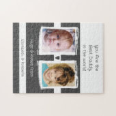 Puzzle Best daddy 2 photos ajouter des noms blanc gris (Horizontal)