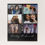 Puzzle Best Friend Forever Custom 6 Photo collage & Name<br><div class="desc">This Design has an easy collage template where you can upload your 6 favorite bestie pictures.
This will be the perfect gift to show your love for your best friend.
You can personalize the gift with your names!</div>