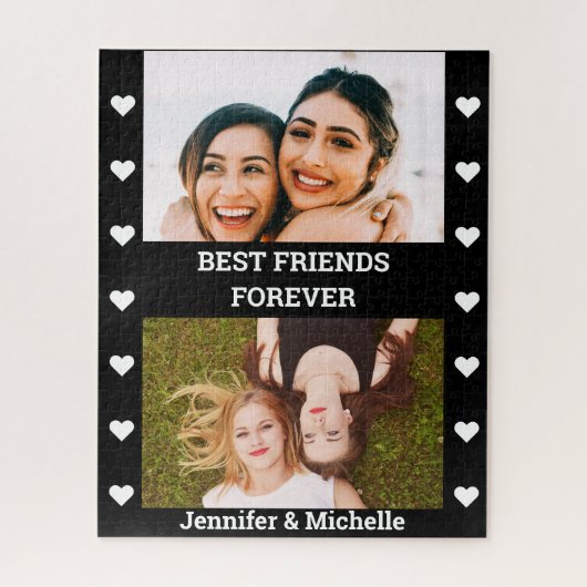 Puzzle Best Friends Forever 2 Photo personnalisée et nom (Vertical)