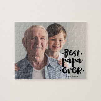 Puzzle Best Papa Ever Custom Photo Gift From Grandchild