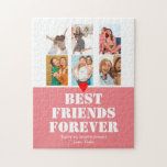 Puzzle Bestie BFF Girls Photo Collage Cadeau Personnalisé<br><div class="desc">Bestie BFF Girls Photo Collage Cadeau Personnalisé</div>