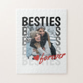 Puzzle Besties Forever Ombre Typographie Photo Overlap (Vertical)