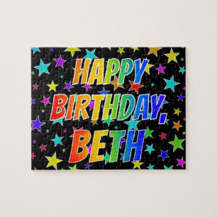 Puzzle "BETH" Prénom, amusant "HEUREUX ANNIVERSAIRE"