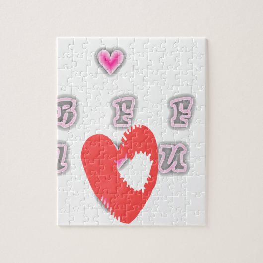 Puzzle BFF. Best Friends Forever : I Love You Art Print (Vertical)
