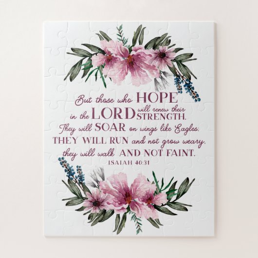 Puzzle Bible chrétienne Verse rose pâle Floral (Vertical)
