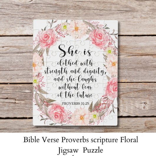 Puzzle Bible Verse Proverbes Écriture Floral