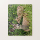 Puzzle Biche de cerf mulet avec faon (Vertical)