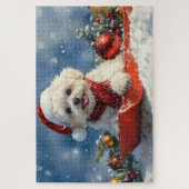 Puzzle Bichon Frise Chien dans la boue Laisser passer la (Vertical)