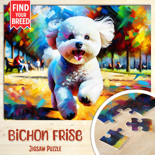 Puzzle Bichon Frise Chien Portrait Acrylique Art Print Ch