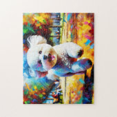 Puzzle Bichon Frise Chien Portrait Acrylique Art Print Ch (Vertical)