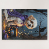 Puzzle Bichon Frise Chien Whimsical Halloween Peinture (Horizontal)