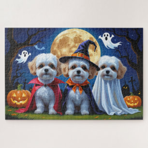 Puzzle Bichon Frise Chiens Citrouille Halloween Funny