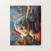 Puzzle Bichon Frise Dog Roller Dessous de verre Noël (Vertical)