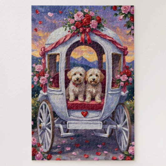 Puzzle Bichon Frise Dog Valentine's Day (Vertical)