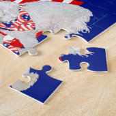 Puzzle Bichon Frise Drapeau Américain (Côté)