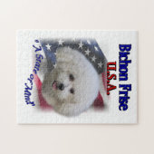Puzzle Bichon Frise Patriotique (Horizontal)