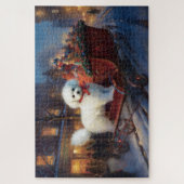 Puzzle Bichon frisé période festive de Noël (Vertical)