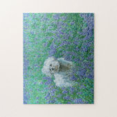 Puzzle Bichon in Bluebonnets (Vertical)