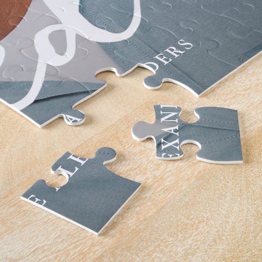 Puzzle Bienheureux Script avec nom photo (Côté)