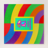 PUZZLE BIENVENUE À LA MAISON AVEC STRIPES ET MOTIF FLEURI (Horizontal)