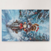 Puzzle Biewer Terrier Chien équitation Moto Noël (Horizontal)